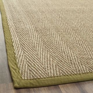 Hand woven Sisal Natural/ Olive Seagrass Rug (6 x 9)