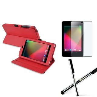 BasAcc Red Swivel Case/ Protector/ Stylus for Google Nexus 7