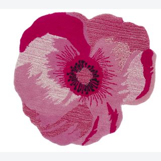 Hand tufted Mandara Kids Pink Flower Design Wool Rugs (23