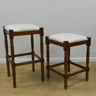24 inch Walnut Upholstered Counter Stool