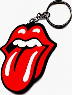 Rolling Stones Tongue Logo Rubber Keychain: Clothing