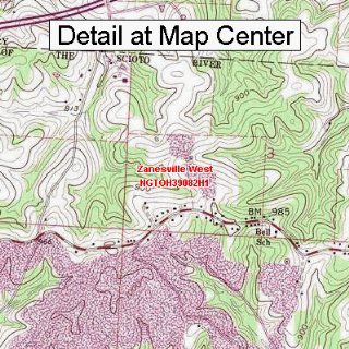 USGS Topographic Quadrangle Map   Zanesville West, Ohio