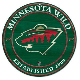 MINNESOTA WILD OFFICIAL 20 ROUND WOOD SIGN Sports