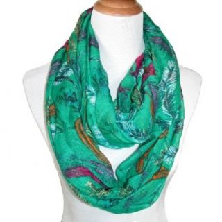 David & Young Womens Draped Feather Print Figure 8 Scarf