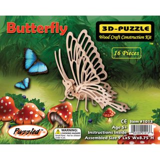 Puzzled 3D Butterfly Puzzle Wood Craft Construction Kit