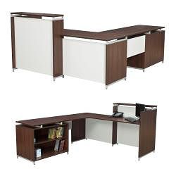 OneDesk ADA Compliant Reception Desk with 62 inch Open Shelf Return