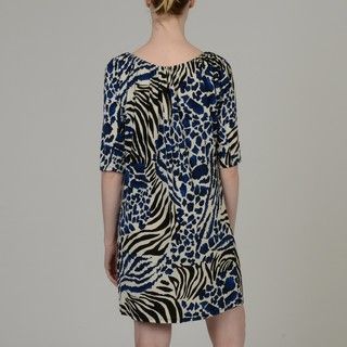 Tiana B Womens Animal print 3/4 sleeve Dress