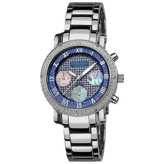 Akribos XXIV Womens Diamond accented Blue Chronograph Bracelet Watch