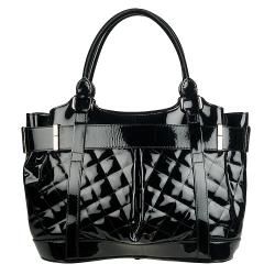 Burberry Quilted Patent Leather Tote