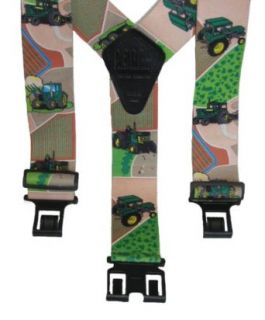 Tractor Pattern Suspenders by Perry (Green/Yellow