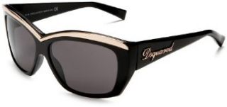 DSQUARED2 Womens DQ0017 Resin Sunglasses,Black Frame