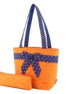 Belvah Orange & Blue Polka Dots Insulated Lunch Box Tote