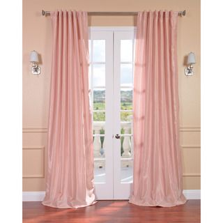 Blush Rose Vintage Faux Textured Dupioni Silk 108 inch Curtain Panel