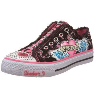 Heart & Wings Slip On Sneaker,Black/Pink,10.5 M US Little Kid Shoes