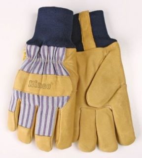 Lined Premium Grain Pigskin Leather Palm Gloves   Knit