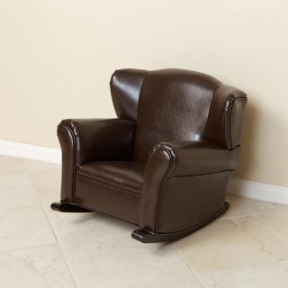 Bonded Leather Brown Kids Rocking Chair