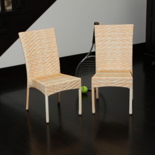Childrens All weather Orange Wicker Chairs (Set of 2)