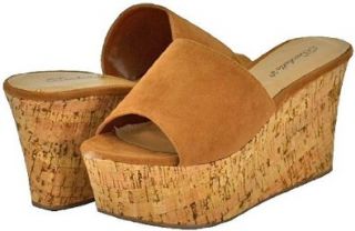 Breckelles Kenzy 11 Tan Women Wedge Sandals Shoes