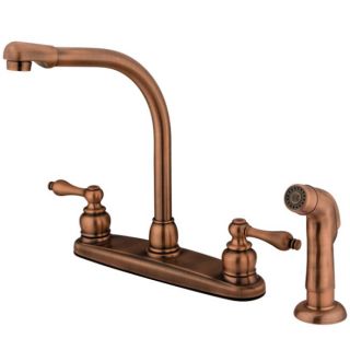 High Arch Antique Copper Kitchen Faucet with Sprayer