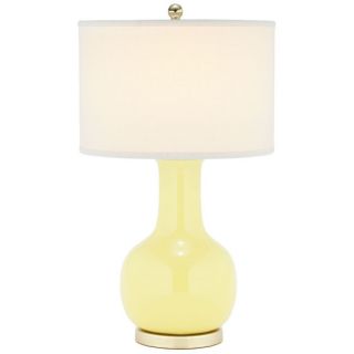 Indoor 1 light Louvre Yellow Table Lamp