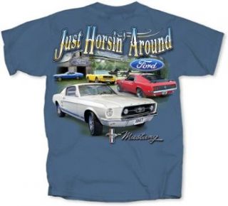 Ford Mustang T shirt Just Horsin Around Car Tee Clothing
