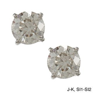 Platinum 1ct TDW Certified Clarity enhanced Diamond Stud Earrings (J K