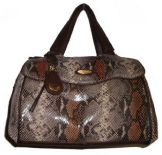 Womens Tahari Satchel Handbag (Brown Snakeskin Print
