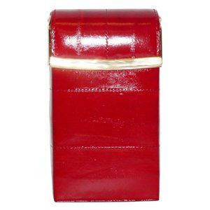 Eel Skin Cigarette Case Holder 4.25 x 2.5 x 1.25 Red Wallet Shoes