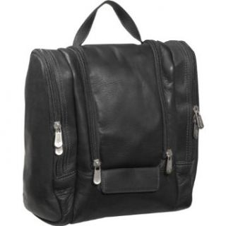 Piel Leather Hanging Travel Toiletry Kit   Leather   Black