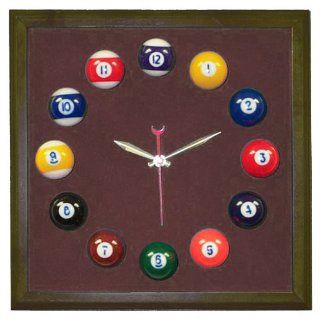 Trademark Square Mahogany Billiard Clock With Wine Mali