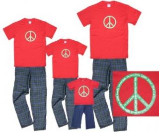 Short Sleeve Love Your Family Peace Sign Clothing Sets for