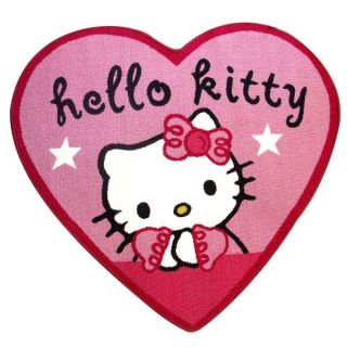 Hello Kitty   TAPIS HELLO KITTY CŒUR 86 x 94 cm. Qualité Polyamide