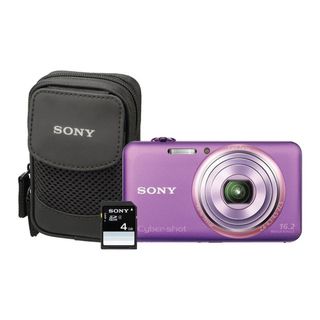 Sony Cyber shot DSC WX70 16.2MP Violet Digital Camera Kit