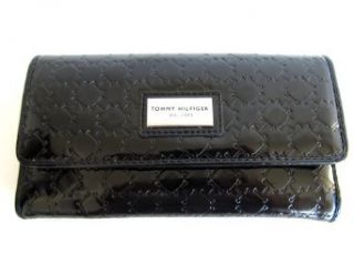 Tommy Hilfiger Womens Trifold Wallet Checkbook, Black