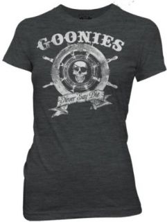 The Goonies T shirt   Ship Wheel Movie Juniors Black Tee