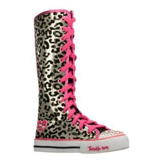 Girls Skechers Twinkle Toes Shuffles Dream Date Silver/Pink Today: $