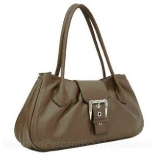 Soft Leather Like Shoulder Bag Simulated Leather Brown