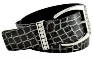 Point Zeros Chic Croc Synthetic Patent Leather Belt for