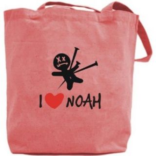 Canvas Tote Bag Pink  I Love Noah  Name Clothing