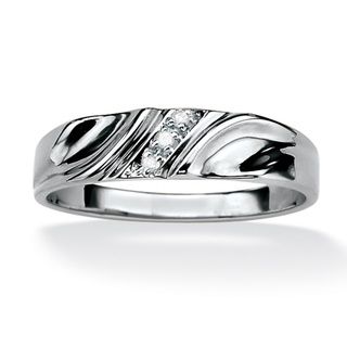 Isabella Collection Platinum over Silver Mens Diamond Accent Wedding
