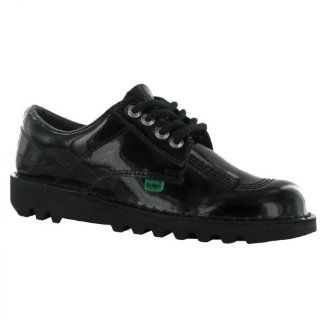 Kickers Kick Lo Patent Black Leather Womens Shoes: Shoes