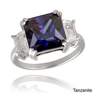 Icz Stonez Sterling Silver Cubic Zirconia Square Ring