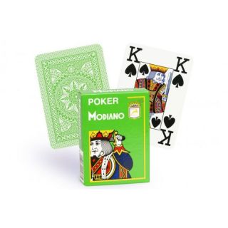 Cartes Modiano 100% plastique 4 index (vert clair)   Jeu de 52 cartes