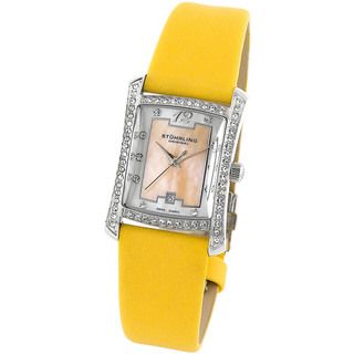 Stuhrling Original Womens Gatsby Girl Yellow Strap Crystal Watch