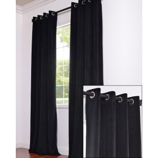 Signature Grommet Black Velvet 96 inch Curtain Panel