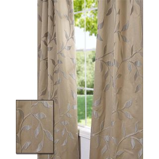 Textured Vine Gold 96 inch Jacquard Curtain Panel