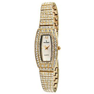 Peugeot Womens Goldtone Crystal Encrusted Watch