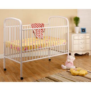 White Convertible Metal Crib/ Toddler Bed