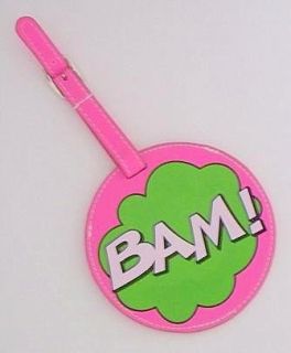 Twos Company   Pop Art Luggage Tag   BAM Pink and Green