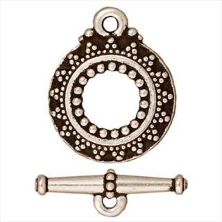 Beadaholique Silverplated Pewter Bali detail 16.5mm Toggle Clasps (Set